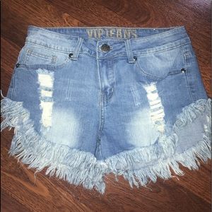 Distressed Jean shorts
